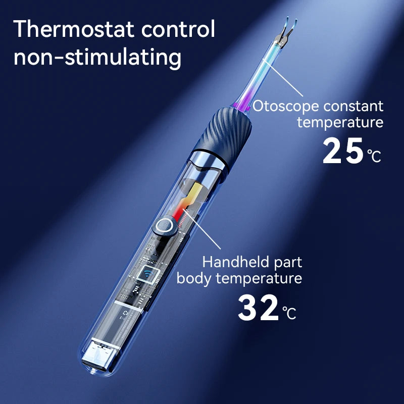 Ear Wax Removal Tool with Camera | 12MP HD Wi-Fi Otoscope for iPhone & Android | LED Light, 3-in-1 Spoon, Pick & Tweezer Kit