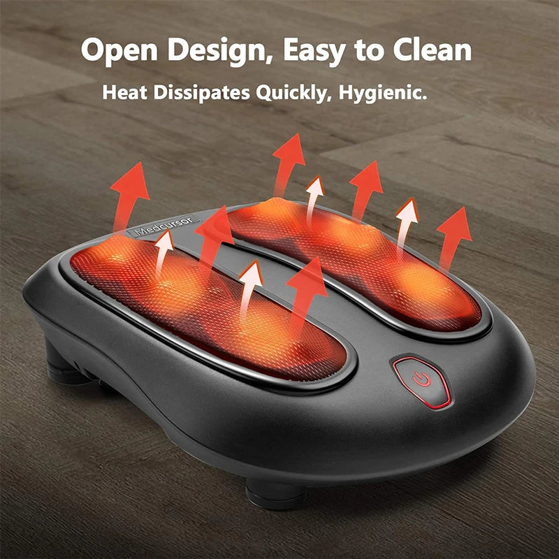 Electric Shiatsu Foot Massager | Deep-Kneading Relief | Optional Heat | 18 Nodes | Compact & Easy to Use