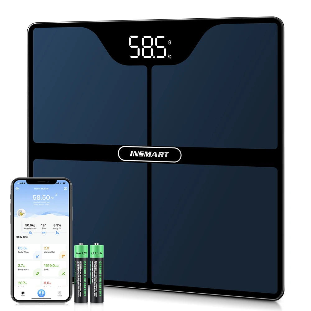 Smart Body Fat Scale | 16-Data Bluetooth Digital Scale with App | Weight, BMI, Muscle & More | Syncs with Apple Health & Fitbit