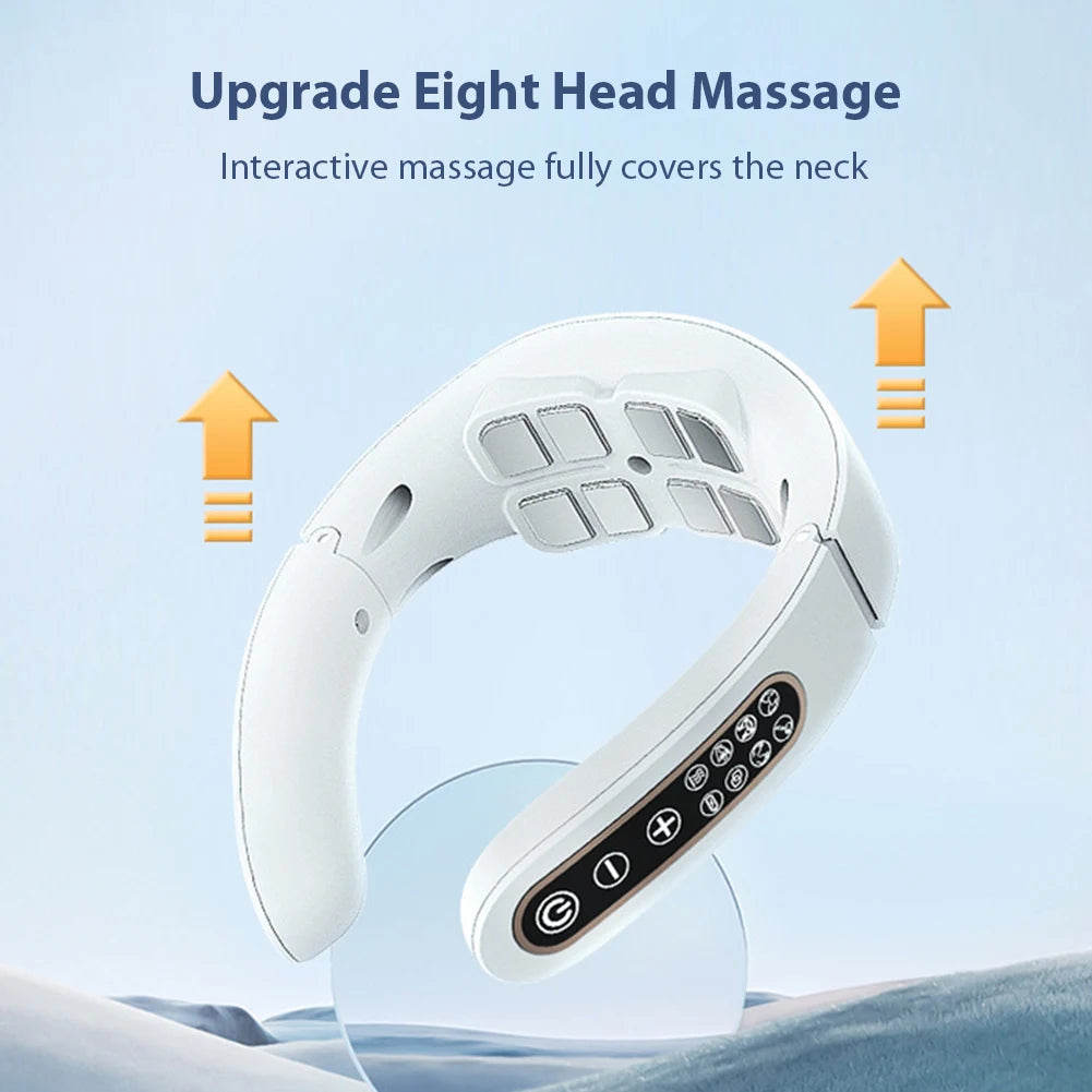 Cervical Neck Massager with Heat | 15 Intensity Levels, 6 Modes, USB Rechargeable | Pulse Therapy for Neck Pain Relief at Home or Office