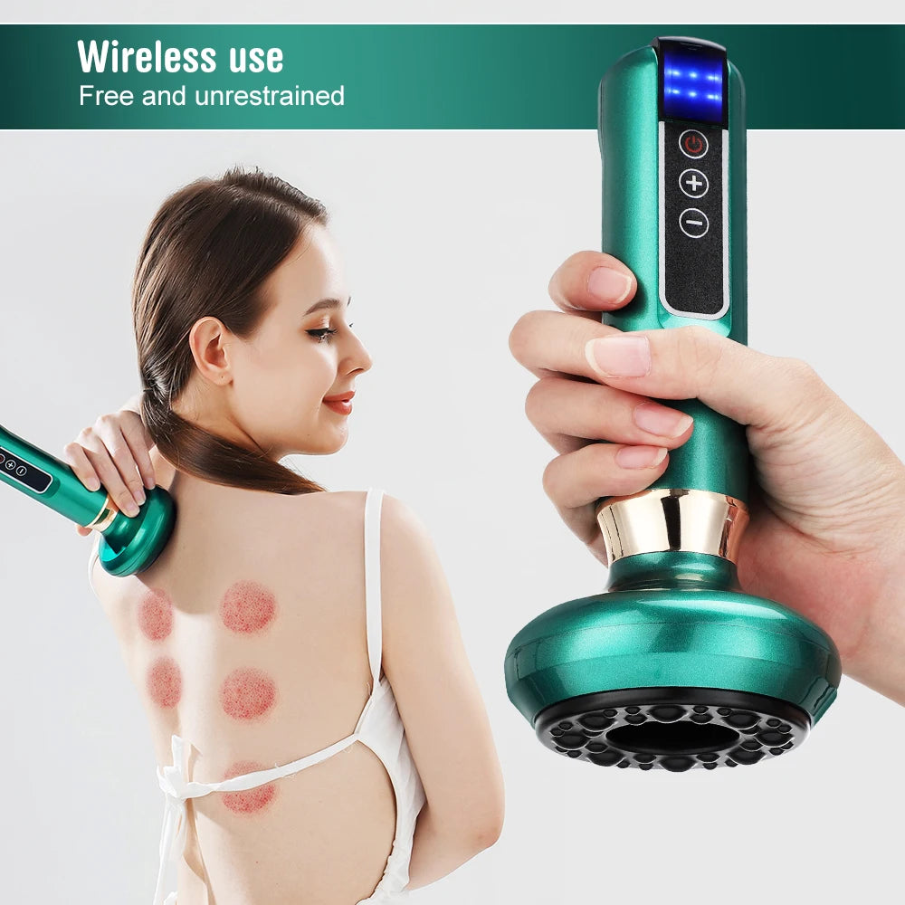 Electric Cupping Device – 12-Level Suction, 113–122 °F Infrared Heat, Massage & Scraping, USB-C Rechargeable, Wireless