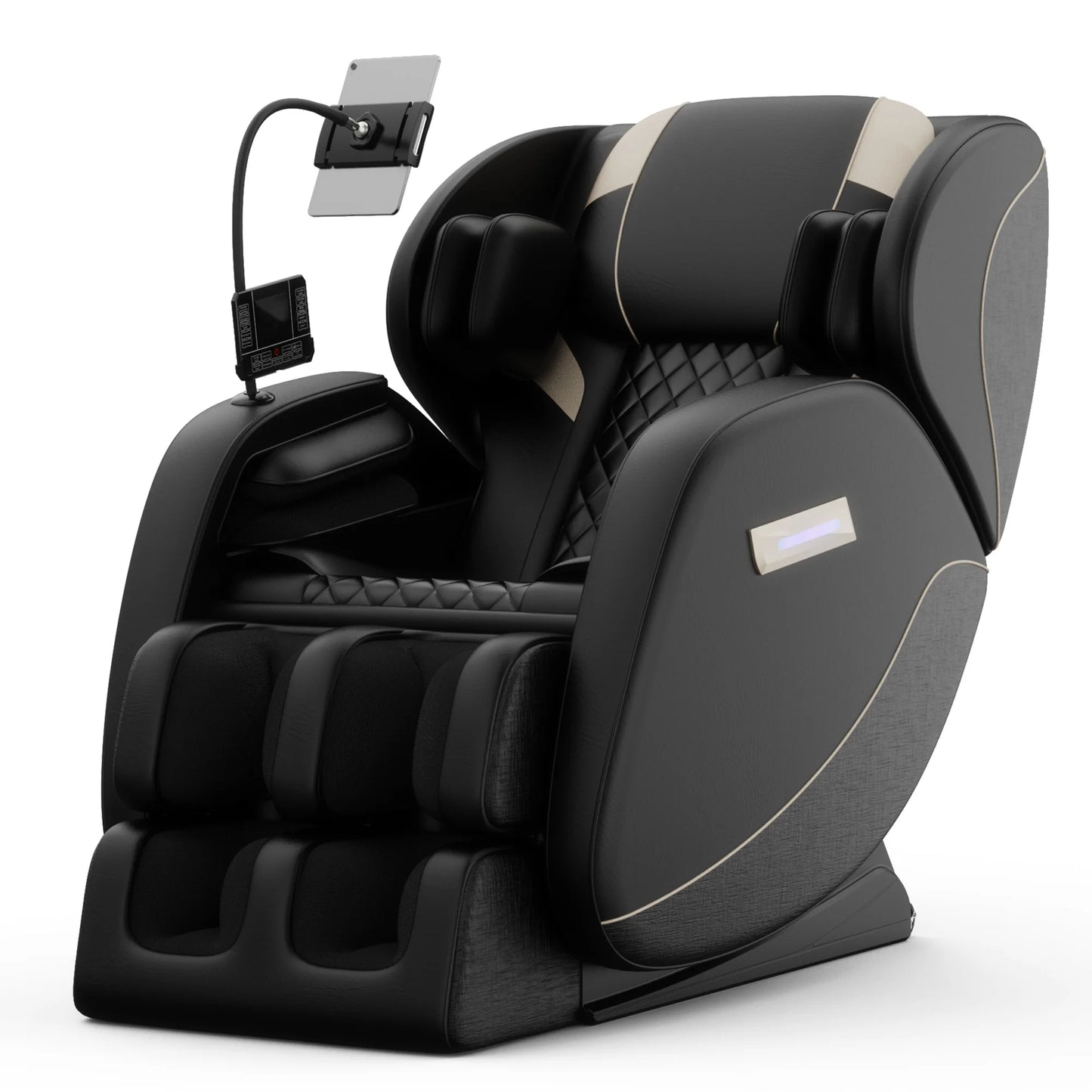 Zero Gravity Full Body Massage Chair | Airbag Compression, Heating, Foot Rollers, Bluetooth Music & Touchscreen Control | Supports up to 180 lbs Black