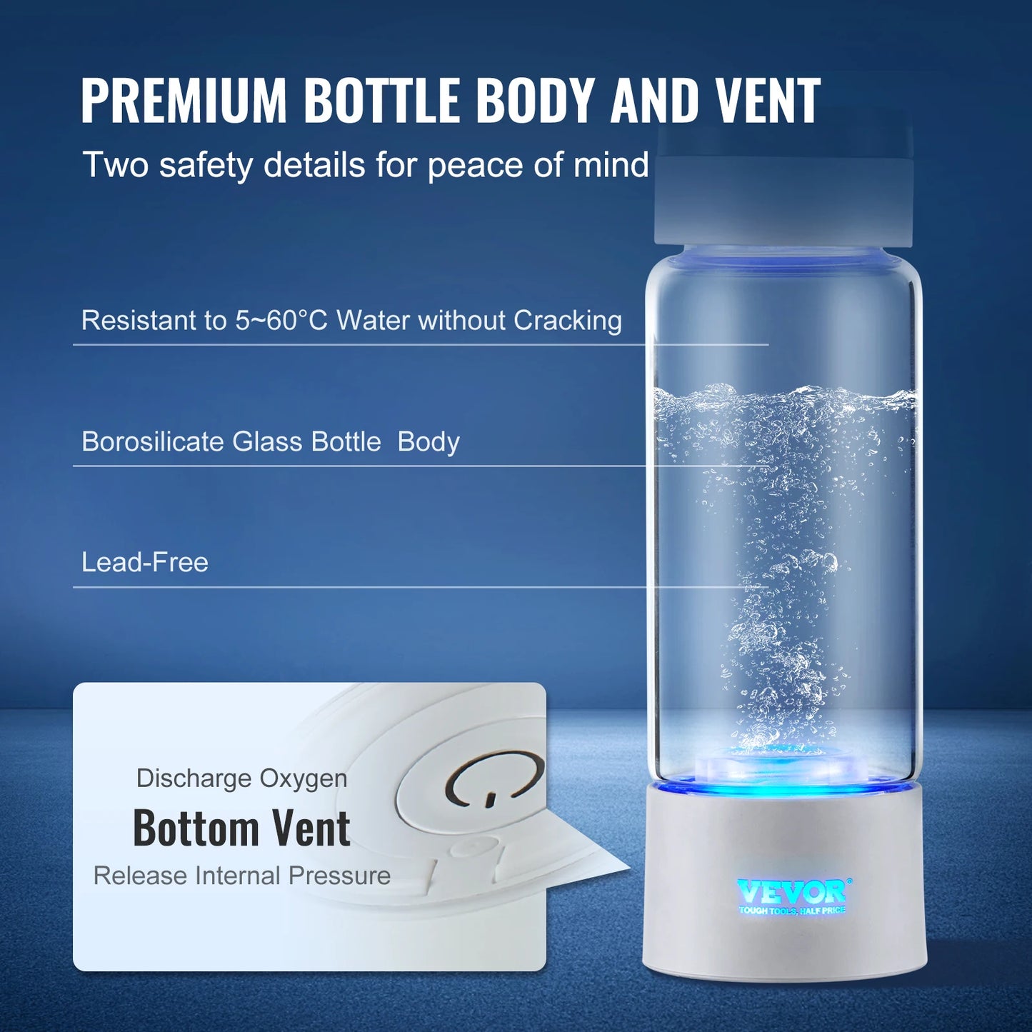 Hydrogen Water Bottle Generator | 380 ml Hydrogen-Rich Water Maker with Inhalation & Self-Cleaning | Portable Ionizer for Energy, Recovery & Daily Wellness