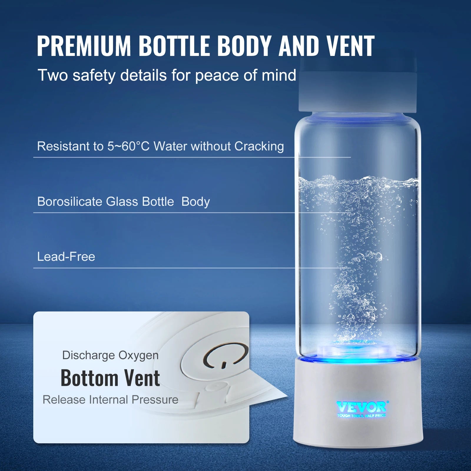 Hydrogen Water Bottle Generator | 380 ml Hydrogen-Rich Water Maker with Inhalation & Self-Cleaning | Portable Ionizer for Energy, Recovery & Daily Wellness