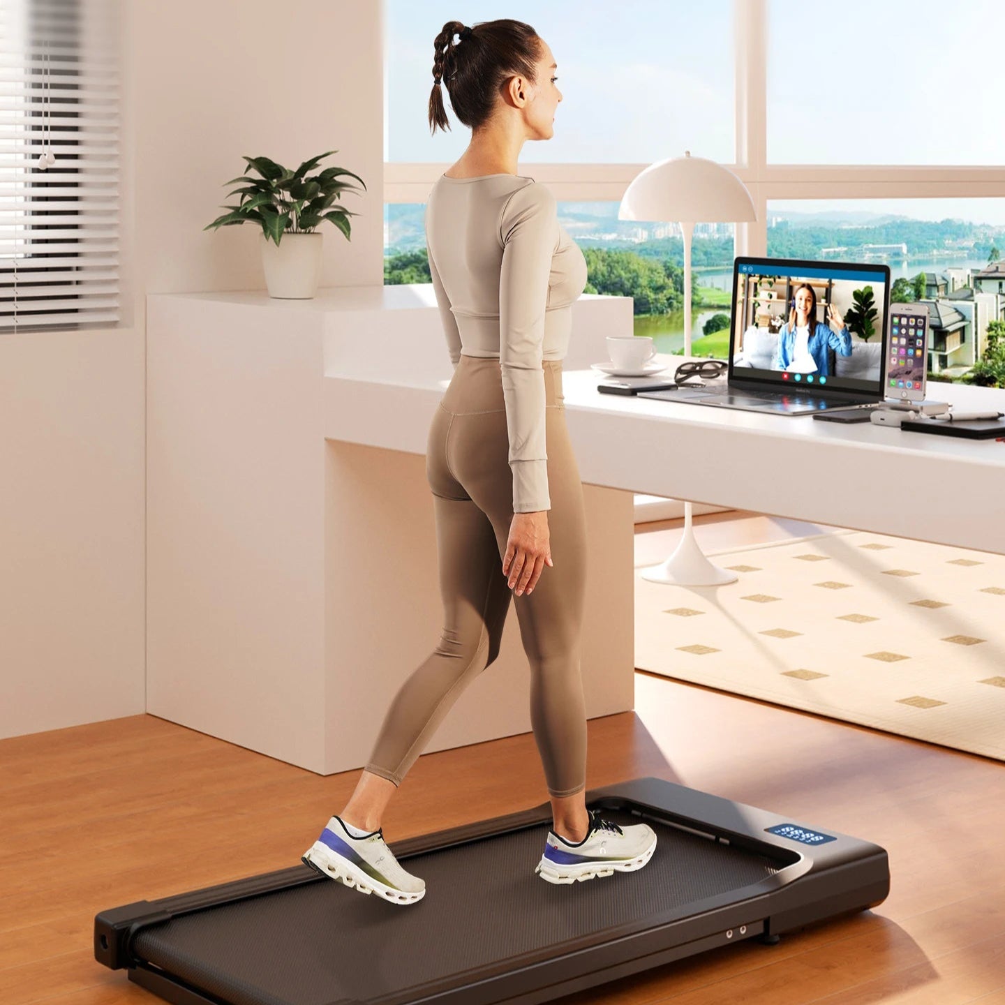 Walking Pad Under Desk Treadmill 2-in-1 | 2.5HP Portable Folding Walking Machine with Remote Control, LED Display & Quiet Motor for Home Office