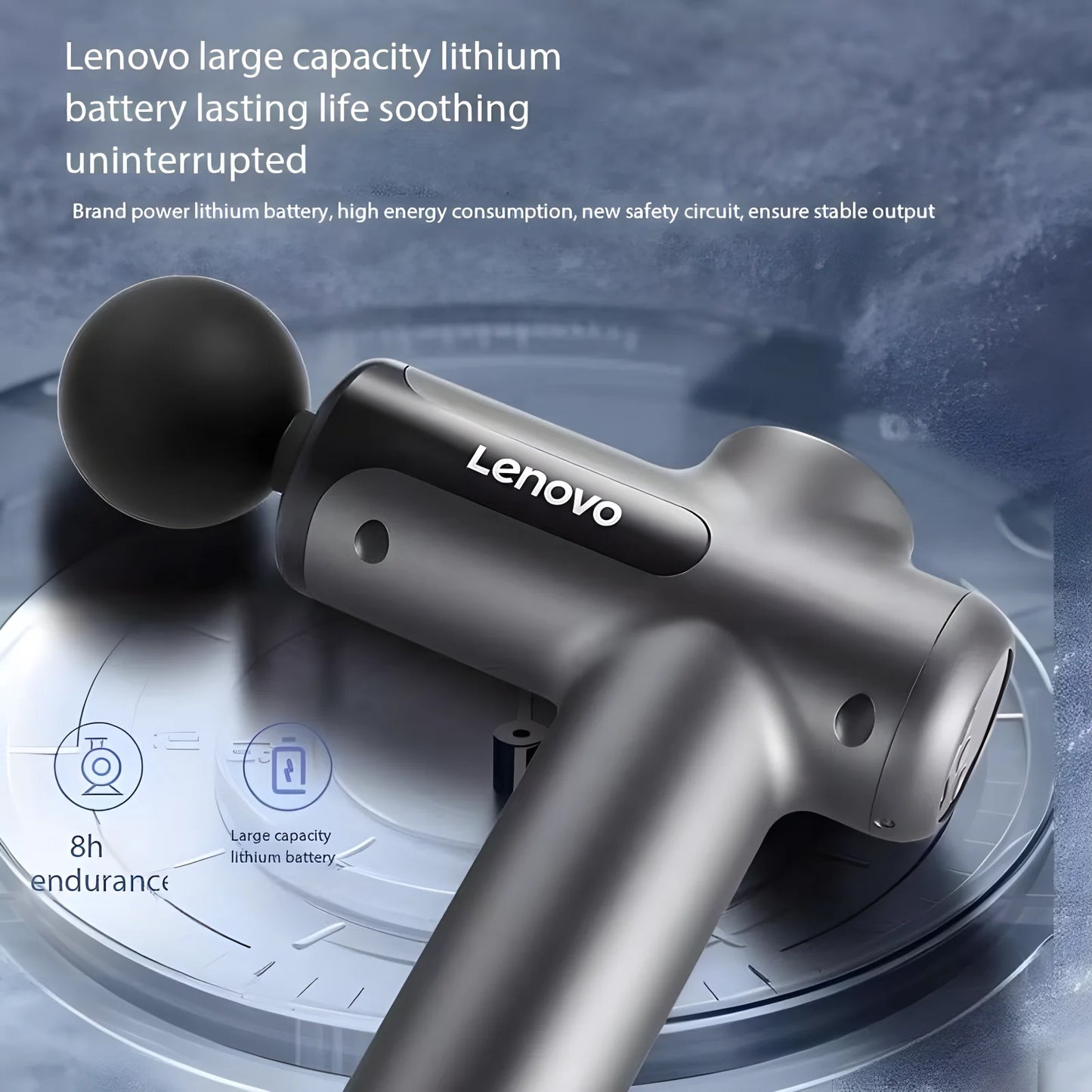 Lenovo Fascia Gun Deeply Relieves Muscle Soreness Fitness and Relaxation Equipment LED Touch Screen 8Massage Head Gifts