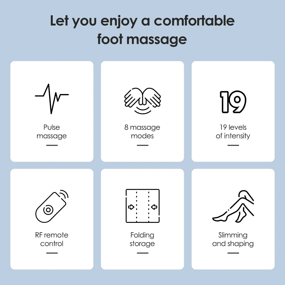 EMS Foot Massager Mat | USB Rechargeable | 8 Modes & 19 Intensities | Remote + Gel Pads for Arms/Back