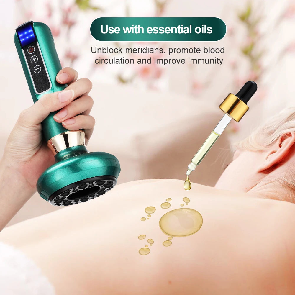 Electric Cupping Device – 12-Level Suction, 113–122 °F Infrared Heat, Massage & Scraping, USB-C Rechargeable, Wireless