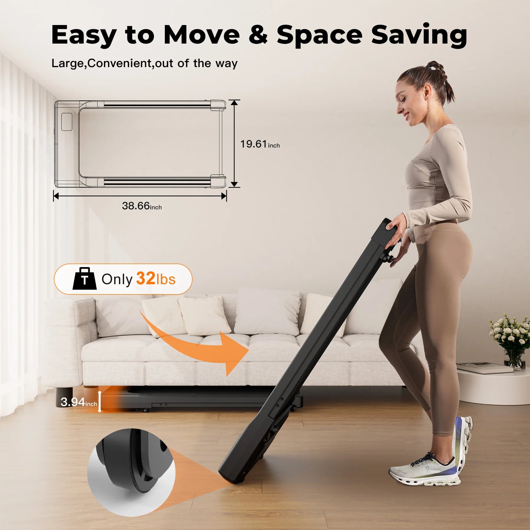 Walking Pad Under Desk Treadmill 2-in-1 | 2.5HP Portable Folding Walking Machine with Remote Control, LED Display & Quiet Motor for Home Office