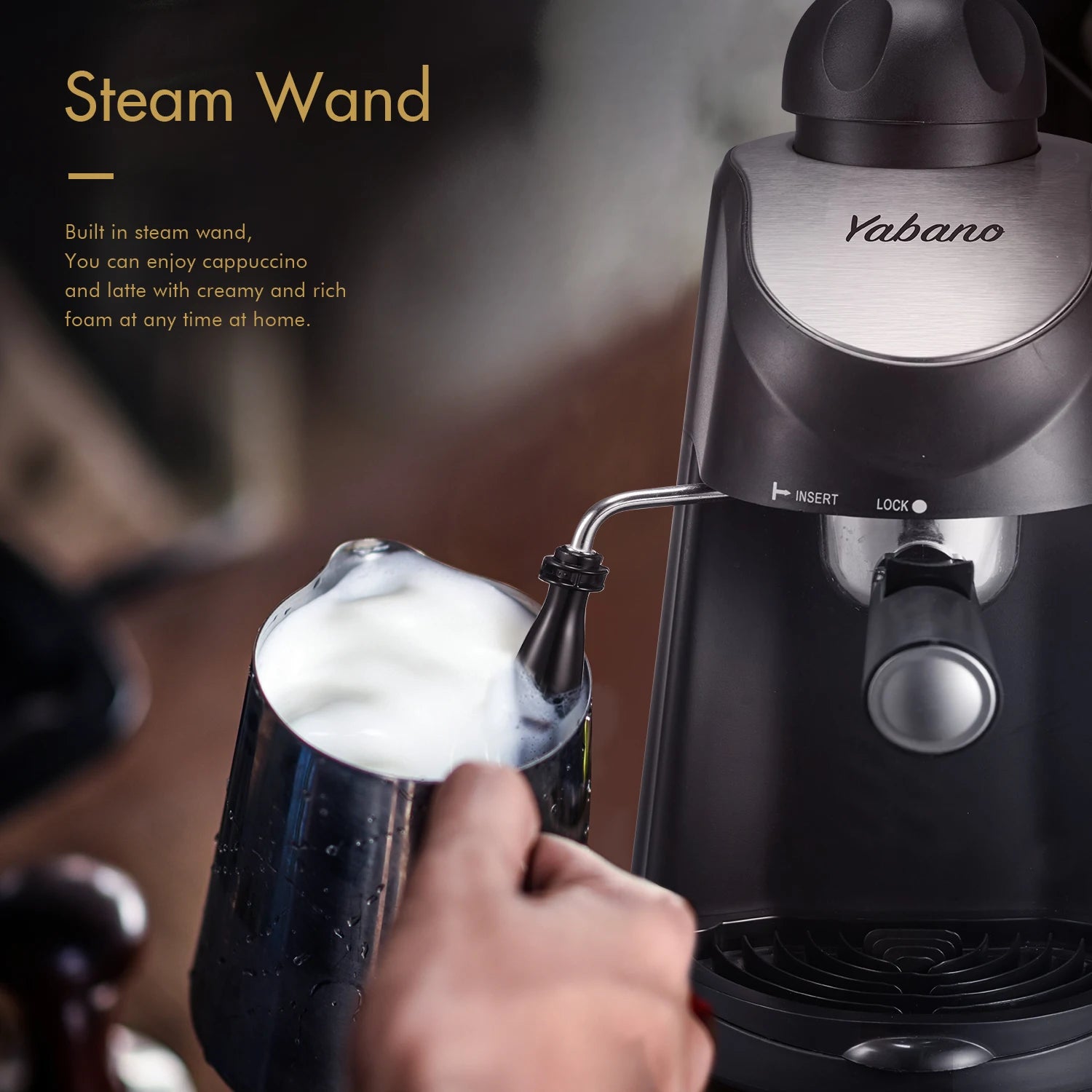 Compact Steam Espresso Machine 3.5 Bar | 4 Cup Coffee Maker with Milk Frother | Home Cappuccino & Latte Brewer