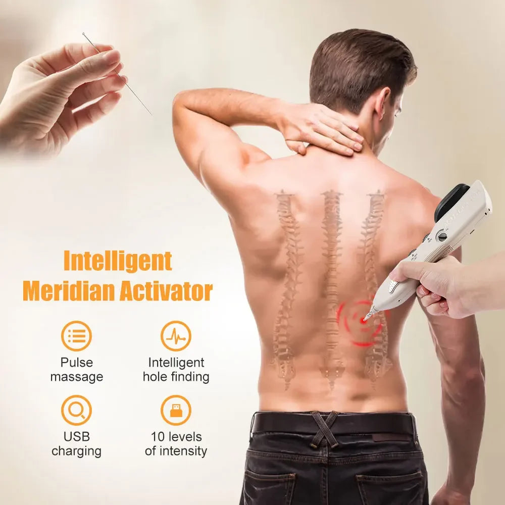 Electric Acupuncture Pen with LCD | Pain Relief Tool with 3 Probes & 10 Intensity Levels | Rechargeable Meridian Therapy by vitaAsana