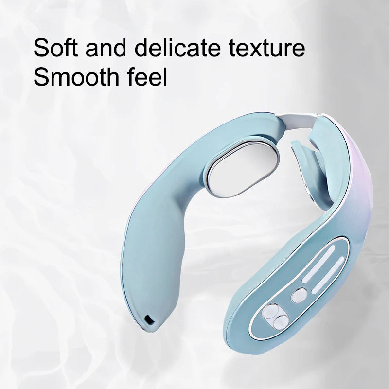 Wireless EMS Neck Massager with Heat | 12 Strength Levels, U-Shaped Design, Rechargeable | Portable Pain Relief for Neck & Shoulder Tension