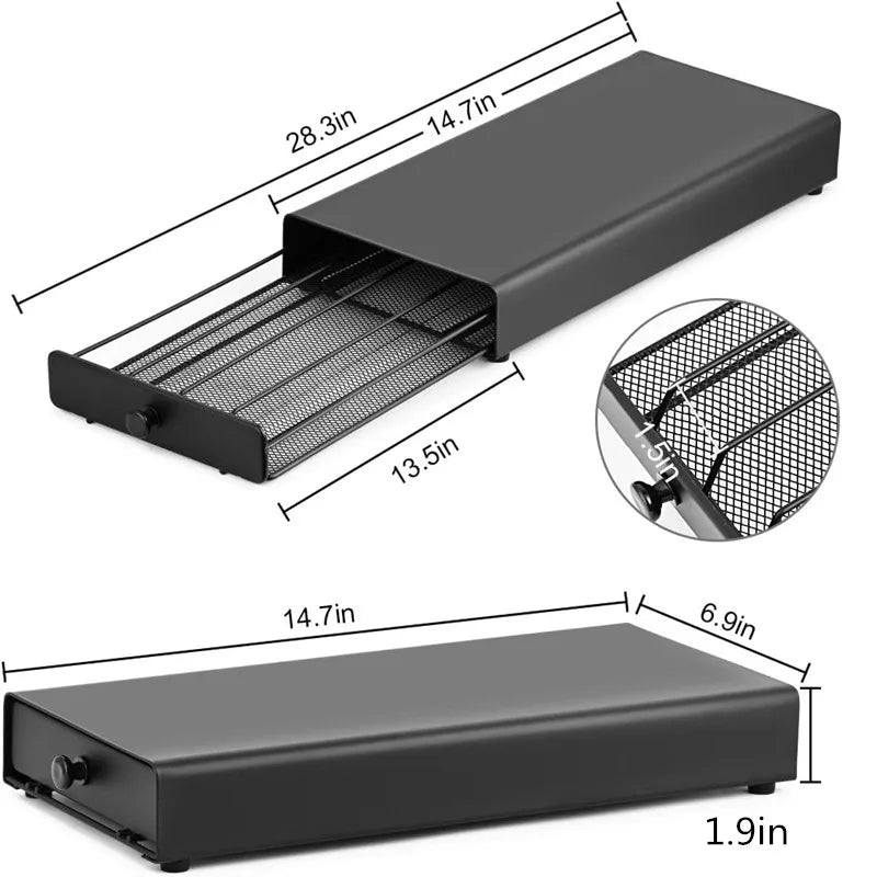 40 Nespresso Pods Coffee Drawer Holder | Capsule Storage Rack Organizer for Home & Kitchen Countertop