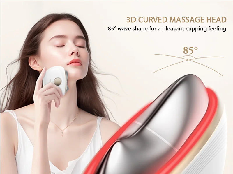 Electric Gua Sha Massager with 3-Colour LED, EMS Microcurrent & Hot/Cold Therapy – Portable Face-Lifting Tool