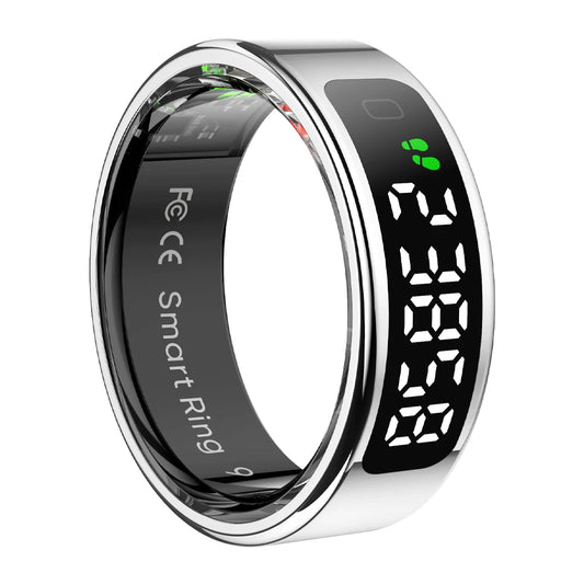 Smart Ring for Health Tracking | OLED Display | Heart Rate, SpO₂, Sleep & Stress Monitor | 5ATM Waterproof, Wireless Charging