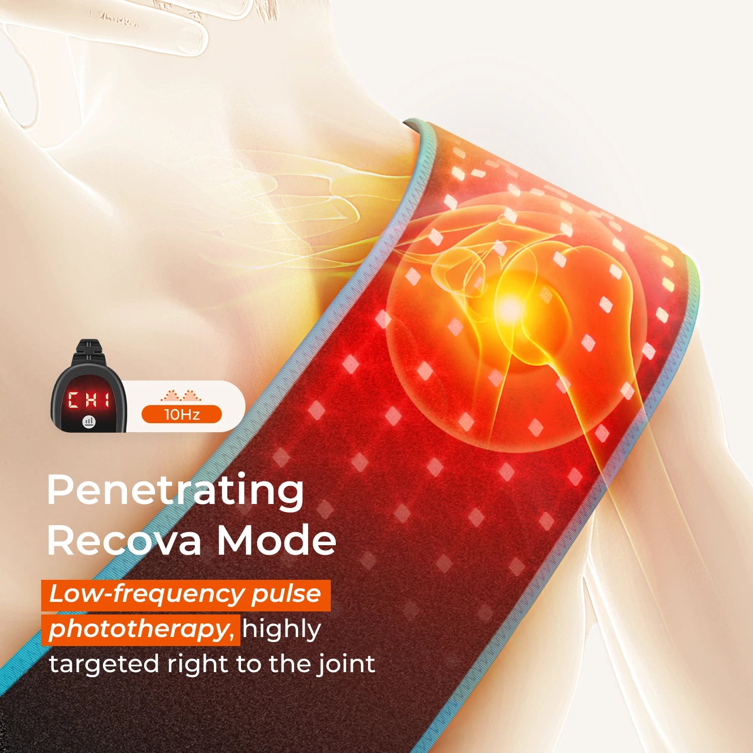 Red Light Therapy Belt | 660nm & 850nm Infrared LED Pain Relief Wrap | 2000W/m² Irradiance, 4 Modes, Auto Timer | Shoulder, Back, Waist Recovery