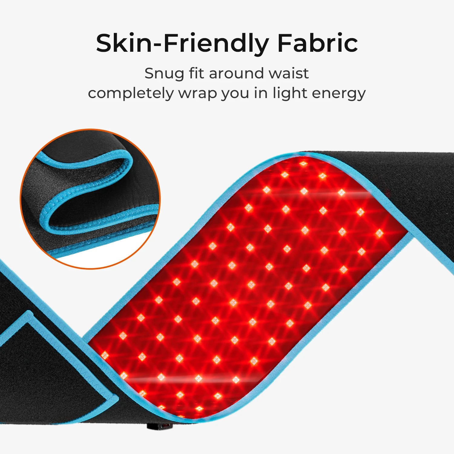 Red Light Therapy Belt | 660nm & 850nm Infrared LED Pain Relief Wrap | 2000W/m² Irradiance, 4 Modes, Auto Timer | Shoulder, Back, Waist Recovery