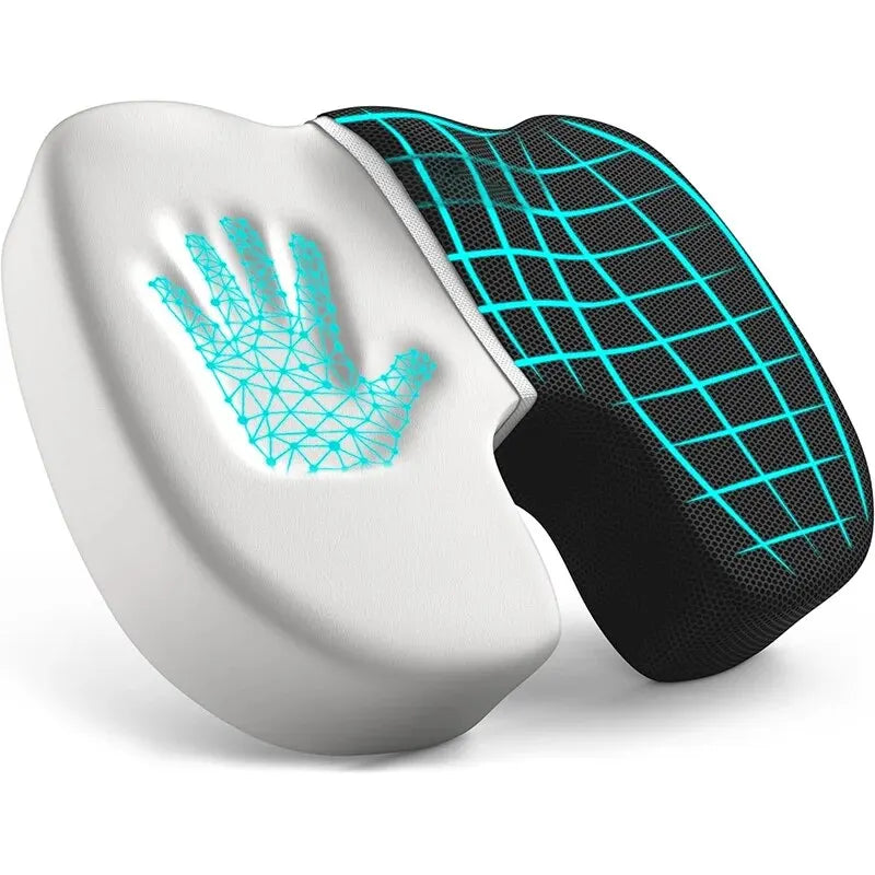 Ergonomic Seat Cushion for Tailbone Pain Relief | Memory Foam Coccyx Pillow for Office Chair, Hemorrhoid & Sciatica Support