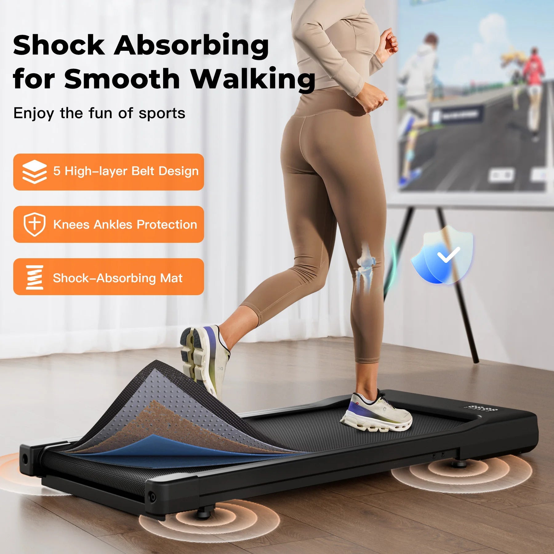 Walking Pad Under Desk Treadmill 2-in-1 | 2.5HP Portable Folding Walking Machine with Remote Control, LED Display & Quiet Motor for Home Office