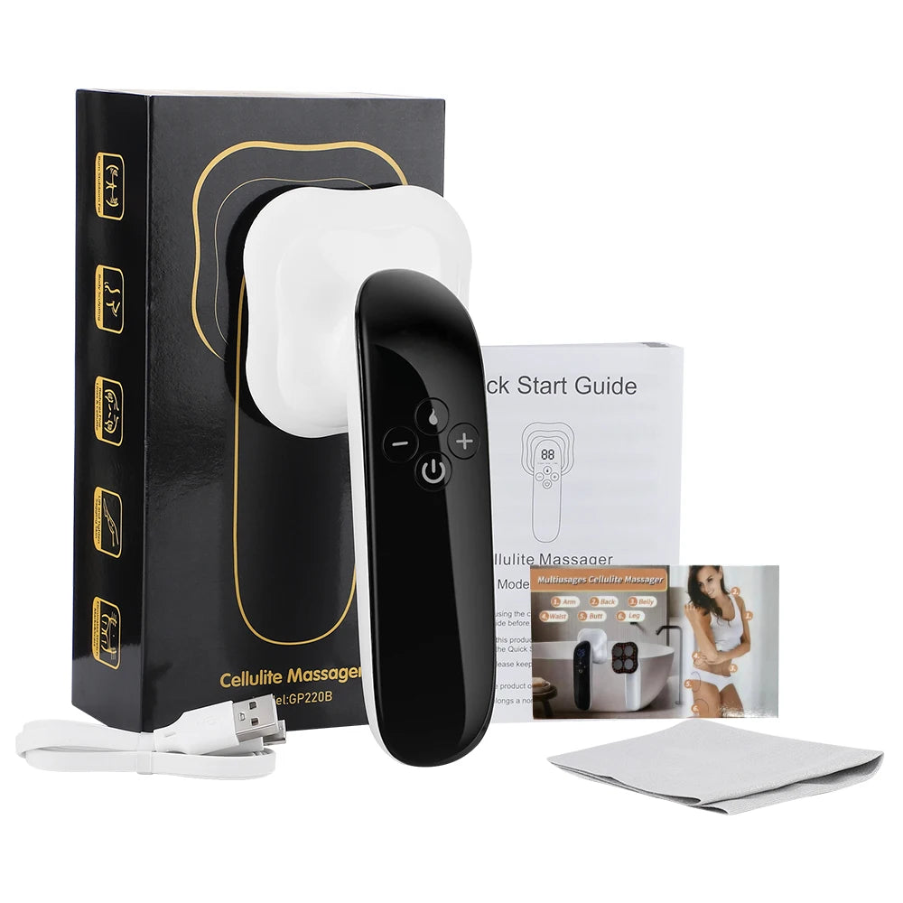 Body Slimming Massager with RF, Red Light, Microcurrent | 10 Levels, 3 Modes, Heat Therapy | Fat Burning & Skin Tightening Device for Arms, Legs, Waist