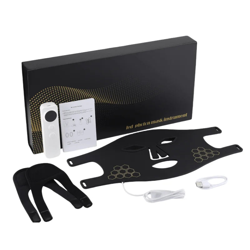 LED Light Therapy Face Mask | 72 Beads, Red, Blue & Infrared Light (660nm/460nm/850nm) | 4 Modes, Rechargeable, Silicone Skin Care Mask