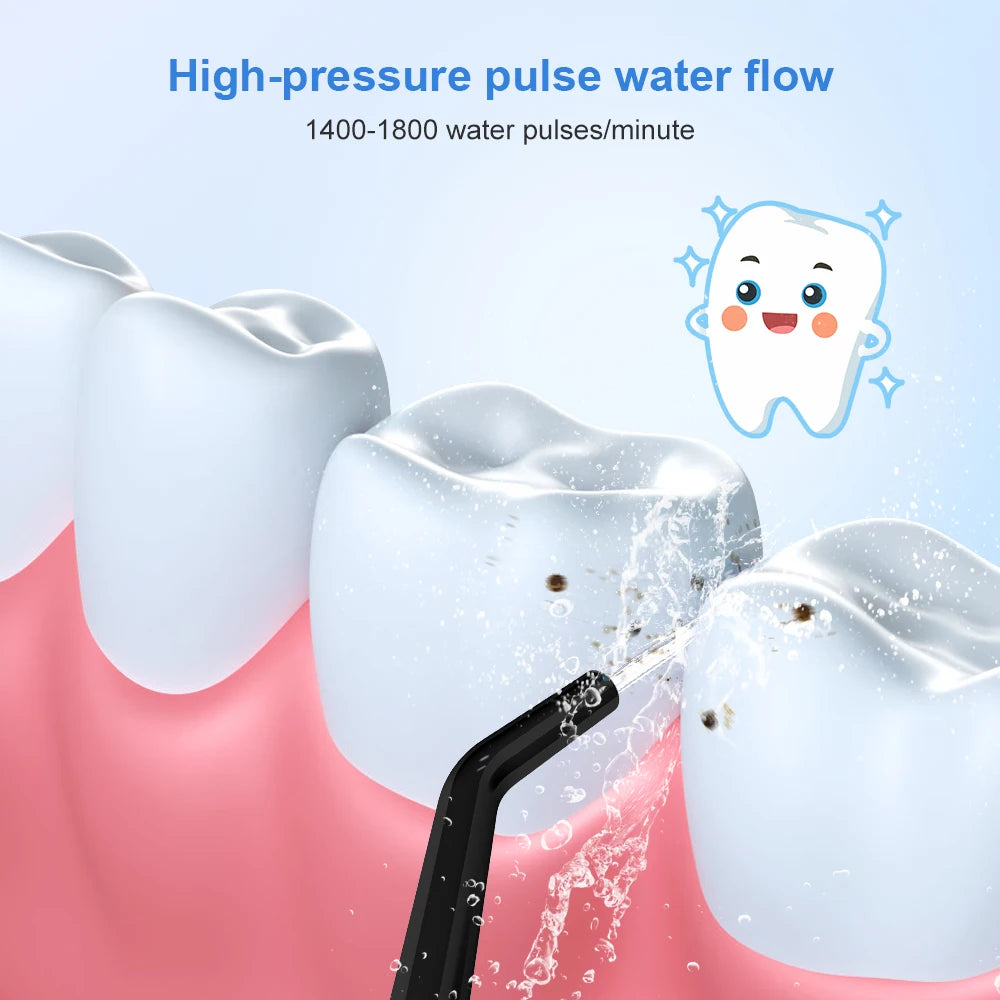 Cordless Water Flosser for Teeth | 300ml Tank, 5 Tips for Braces & Implants | 21-Day USB-C Rechargeable, IPX7 Waterproof