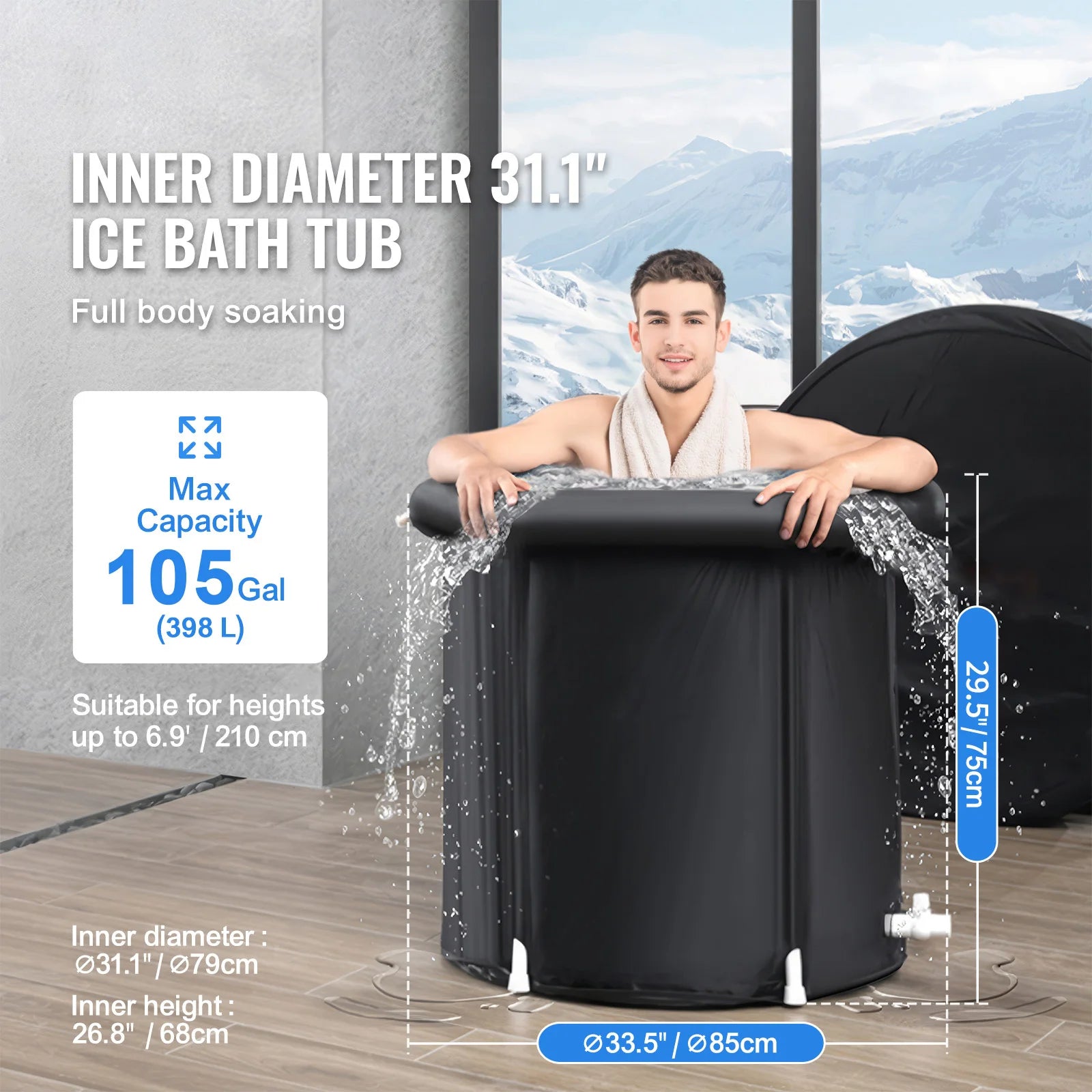 Portable Ice Bath Plunge Tub for Cold Water Therapy