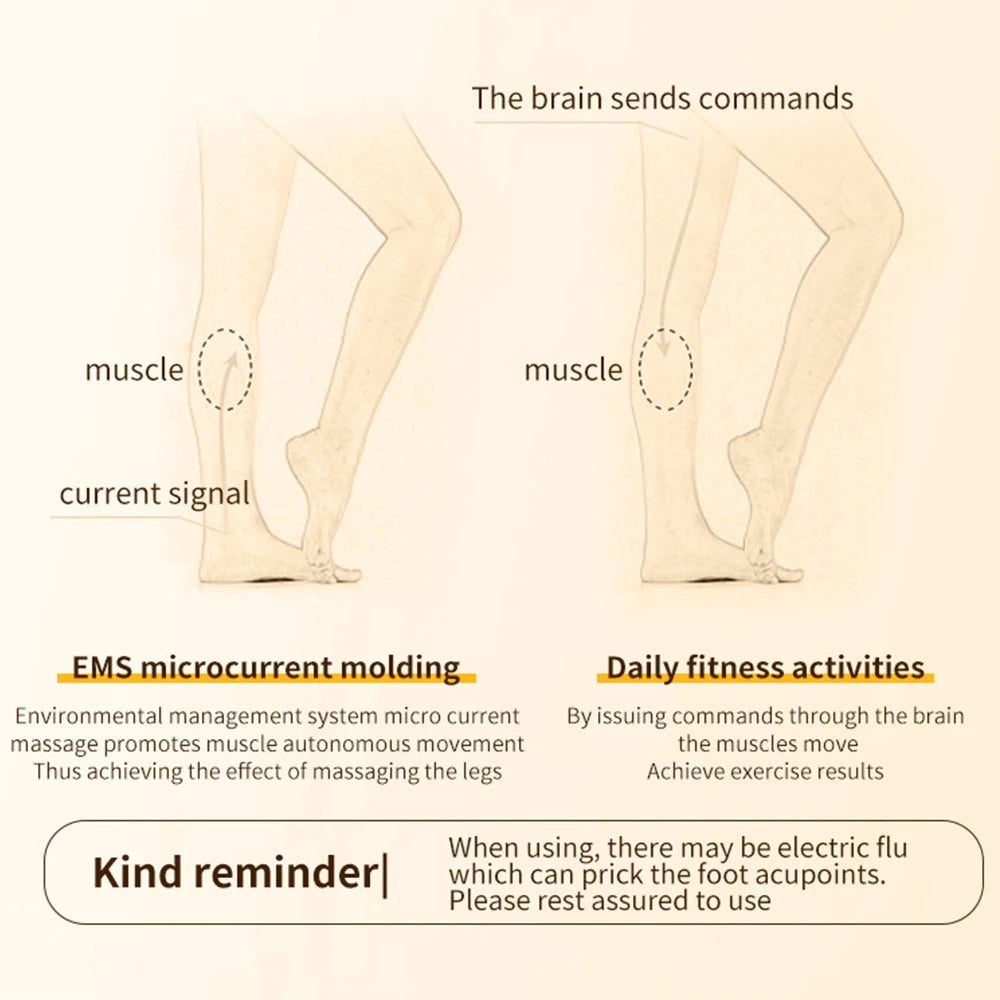 EMS Foot Massager Pad | 8 Modes & 32 Intensities | USB Rechargeable | Remote Control + Auto Shut-Off