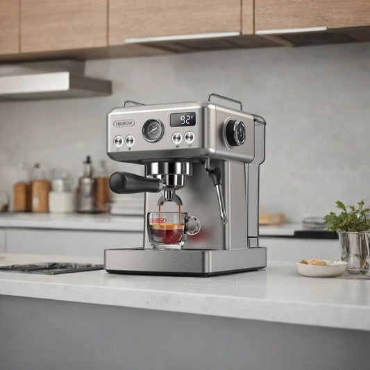 Semi Automatic Espresso Machine with Steam Wand | 20-Bar Pressure, 58mm Portafilter, PID Control | Adjustable Temperature & Cold Brew | 1.8L Tank – H10A