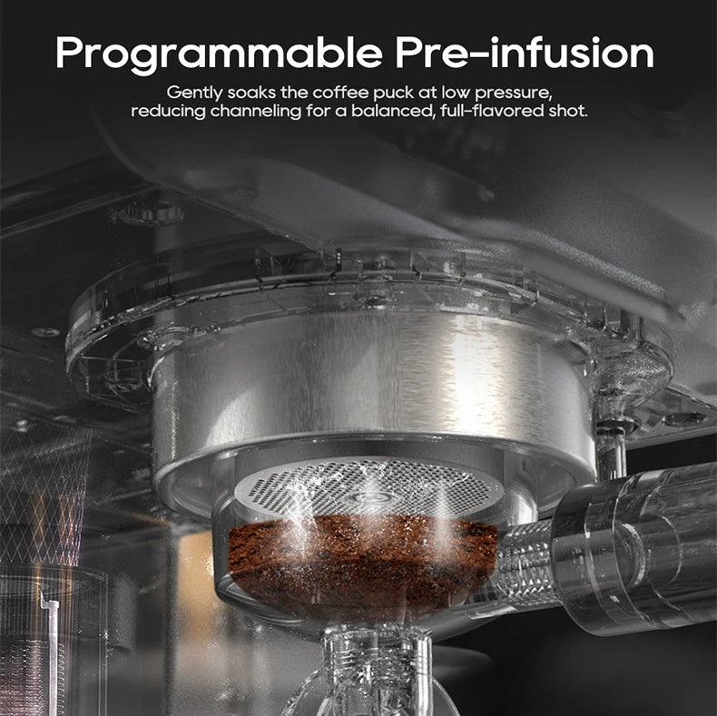 Semi Automatic Espresso Machine with Steam Wand | 20-Bar Pressure, 58mm Portafilter, PID Control | Adjustable Temperature & Cold Brew | 1.8L Tank – H10A