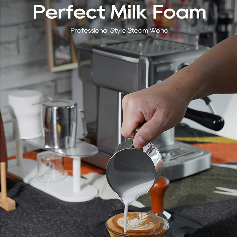 Semi Automatic Espresso Machine with Steam Wand | 20-Bar Pressure, 58mm Portafilter, PID Control | Adjustable Temperature & Cold Brew | 1.8L Tank – H10A