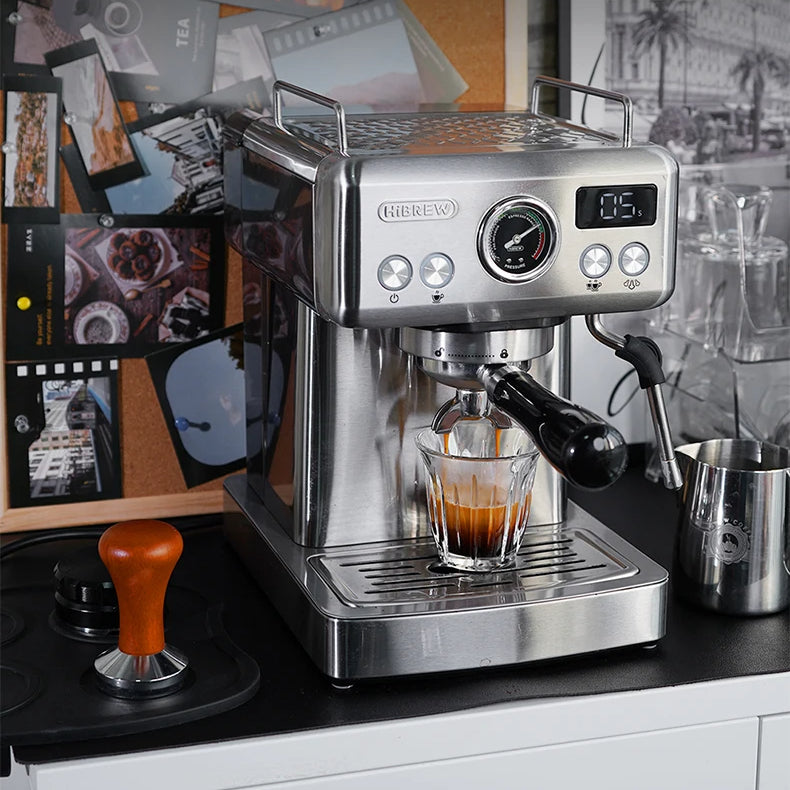 Semi Automatic Espresso Machine with Steam Wand | 20-Bar Pressure, 58mm Portafilter, PID Control | Adjustable Temperature & Cold Brew | 1.8L Tank – H10A