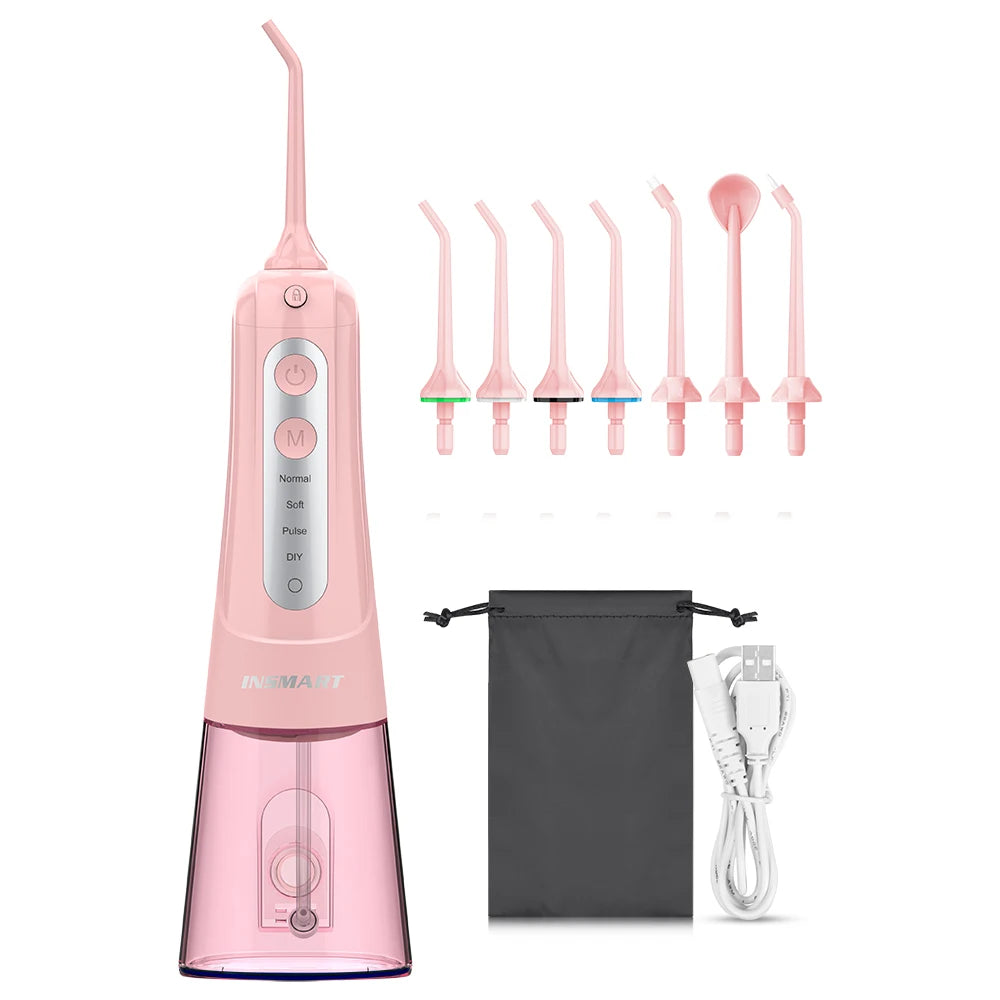 Cordless Water Flosser for Teeth | 300ml Tank, 5 Tips for Braces & Implants | 21-Day USB-C Rechargeable, IPX7 Waterproof PN