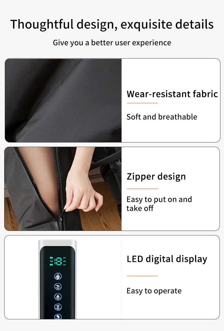 Air Compression Leg Massager | Foot and Calf Massager Boots | Leg Massage Device with Adjustable Pressure