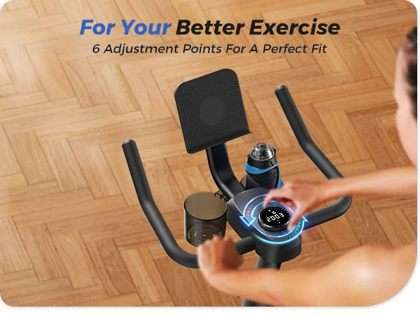 Smart Indoor Exercise Bike | Ultra-Quiet Belt Drive | 15 lb Flywheel | App Sync + 300 lb Capacity