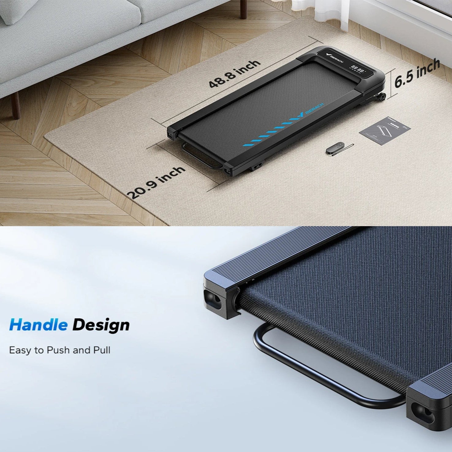 Under Desk Walking Pad Treadmill | 2.5HP Quiet Motor | 9% Electric Incline | Bluetooth App + Remote
