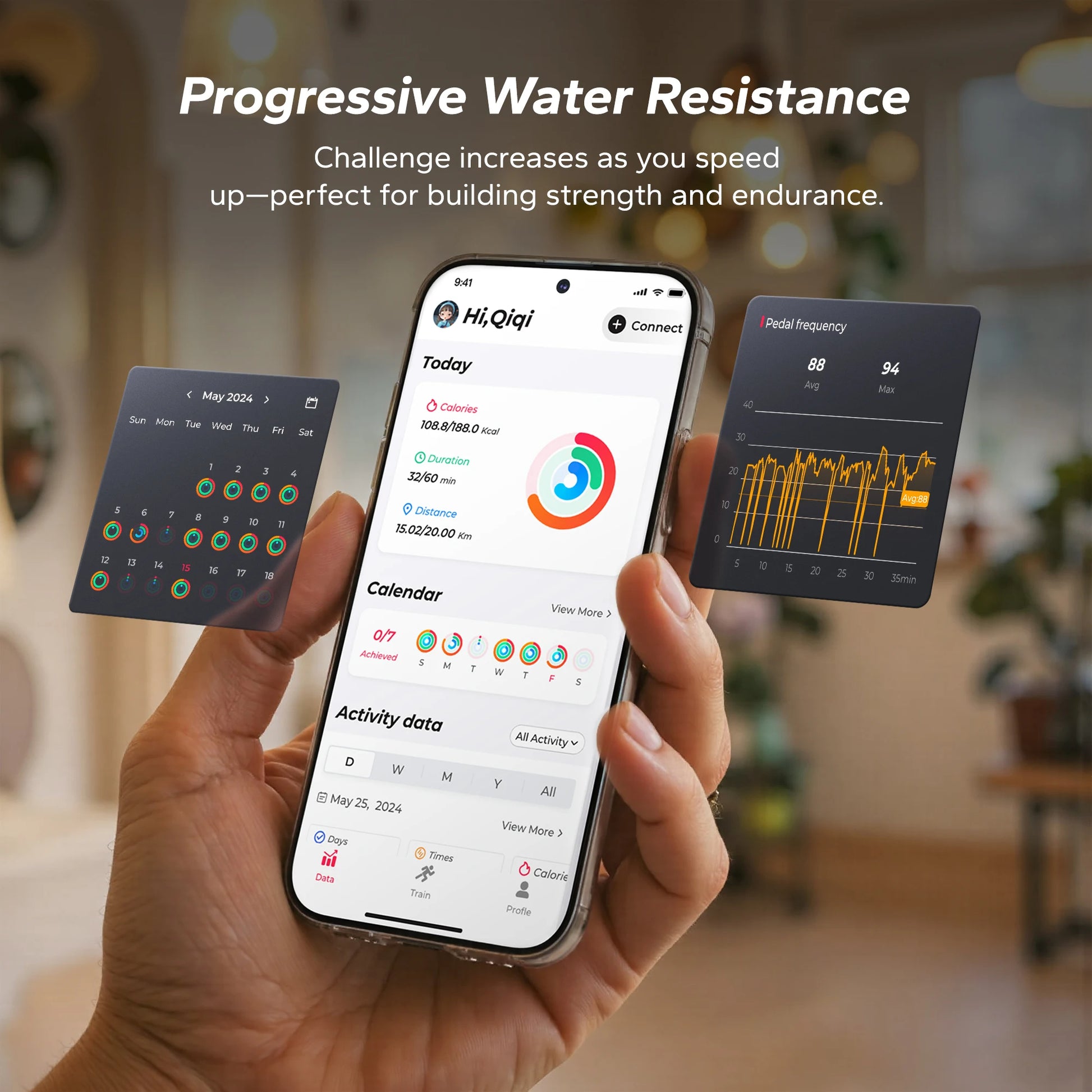 Water Rowing Machine | Foldable Solid Wood Row Machine, 400lbs Capacity, Leak-Proof Tank, Monitor & App Connected | Quiet Home Cardio Equipment