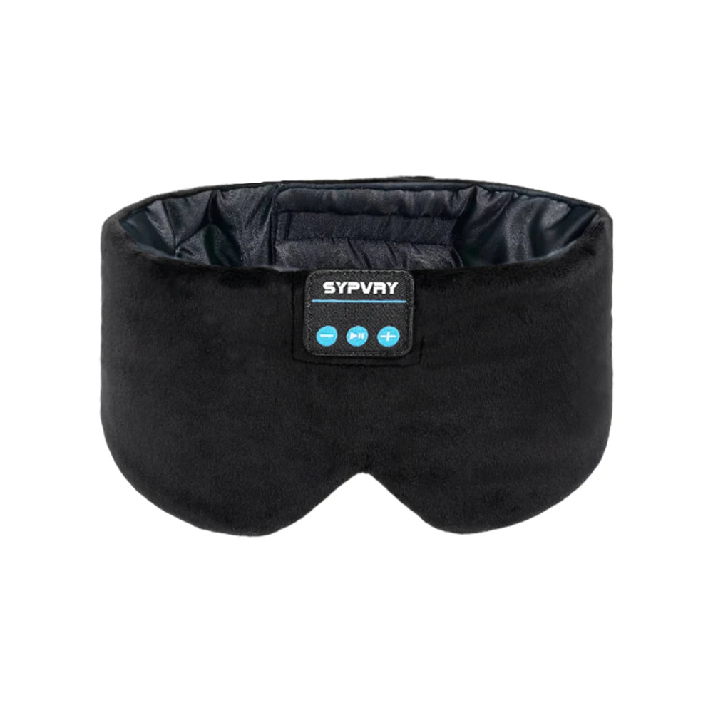 Bluetooth Sleep Mask with Headphones | Silk Eye Mask for Sleeping, Meditation & Travel | Wireless Music Eye Mask by vitaAsana Black