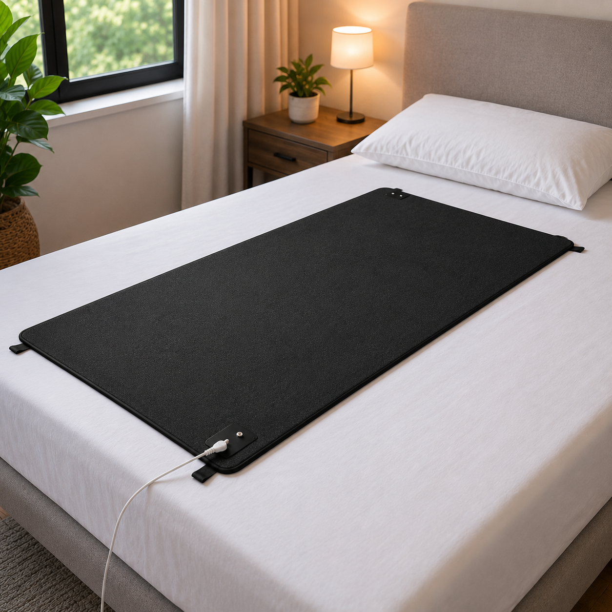 Grounding Mattress Pad | Earthing Bed Sheet with Conductive Cotton Surface for Queen & King Mattresses