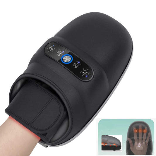 Cordless Hand Massager – 6 Modes, 6 Intensities, Air Compression & Acupressure, Dual Heat 104–122 °F, USB-C Rechargeable
