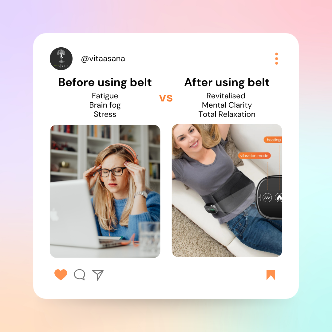 Red Light Therapy Back Belt with Heat & Vibration Massage | Cordless Lumbar Support Brace | 5000mAh Battery, Adjustable Fit 28–47"