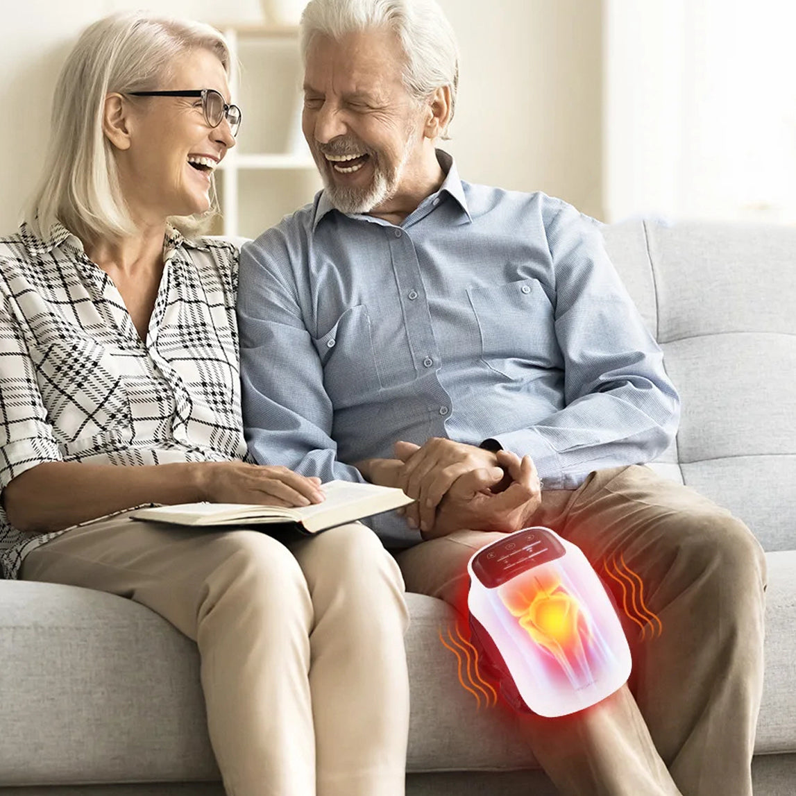 Heated Knee Massager with Vibration | 3 Heat & Massage Levels | LED Display | Cordless Rechargeable Knee Brace for Pain Relief & Joint Recovery