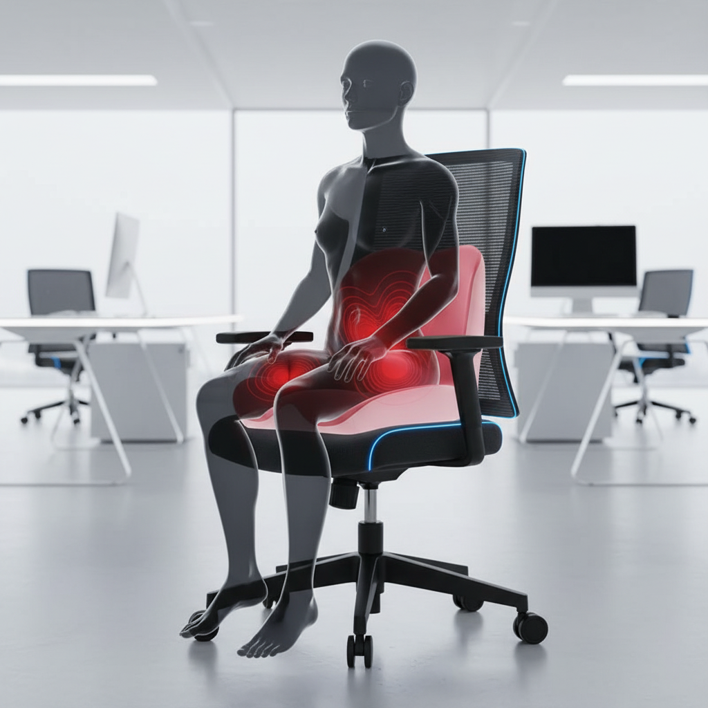 Orthopedic Seat Cushion for Office Chair | Memory Foam Coccyx & Tailbone Pain Relief Pillow, Washable Cover, Ergonomic L-Shape Design for Posture Support