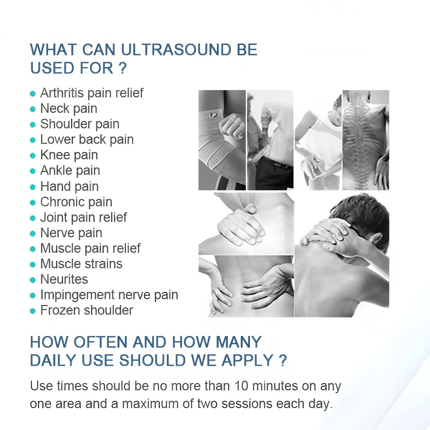 Ultrasound Therapy Device | 1MHz Ultrasonic Pain Relief Machine | Muscle & Joint Massager | Drug-Free Physiotherapy | Home Use | 3 Intensity Modes