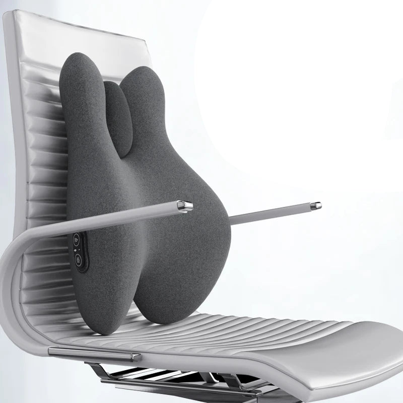 Lumbar Support Pillow for Office Chair | Memory Foam Back Support Cushion with Heat and Vibration | Car and Seat Support