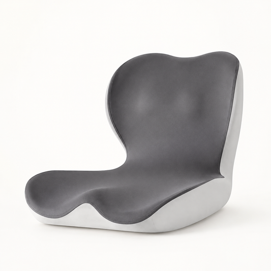 L-shaped memory foam seat cushion with back support - Grey