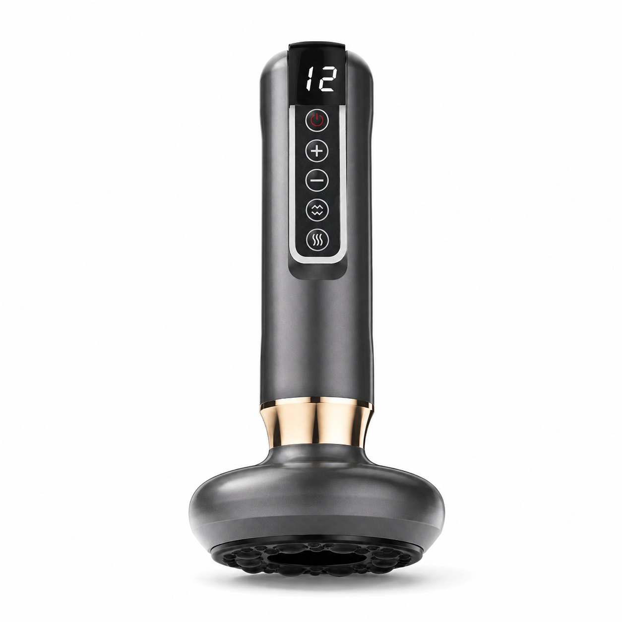 Electric Cupping Massager with Infrared Heat, 12 Suction Levels, Scraping Function & Rechargeable Cordless Design Gray