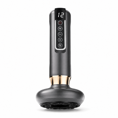 Electric Cupping Massager with Infrared Heat, 12 Suction Levels, Scraping Function & Rechargeable Cordless Design Gray
