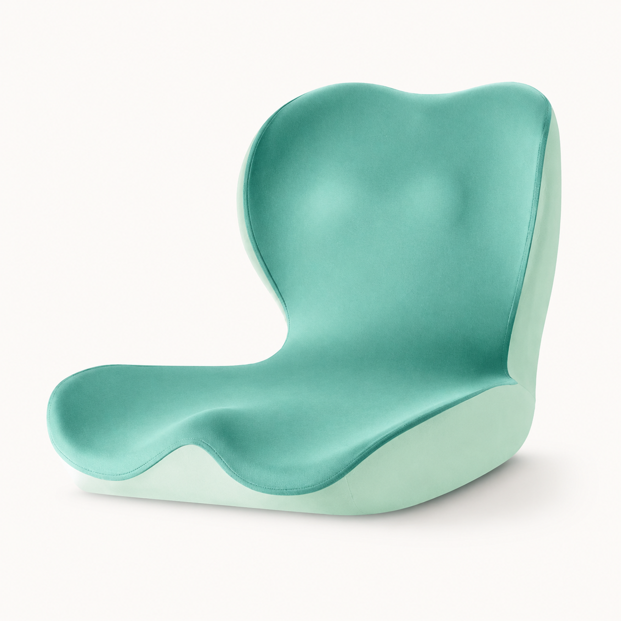 L-Shaped Memory Foam Seat Cushion with Back Support | Breathable Washable Cover for Office, Car and Home Chairs Green