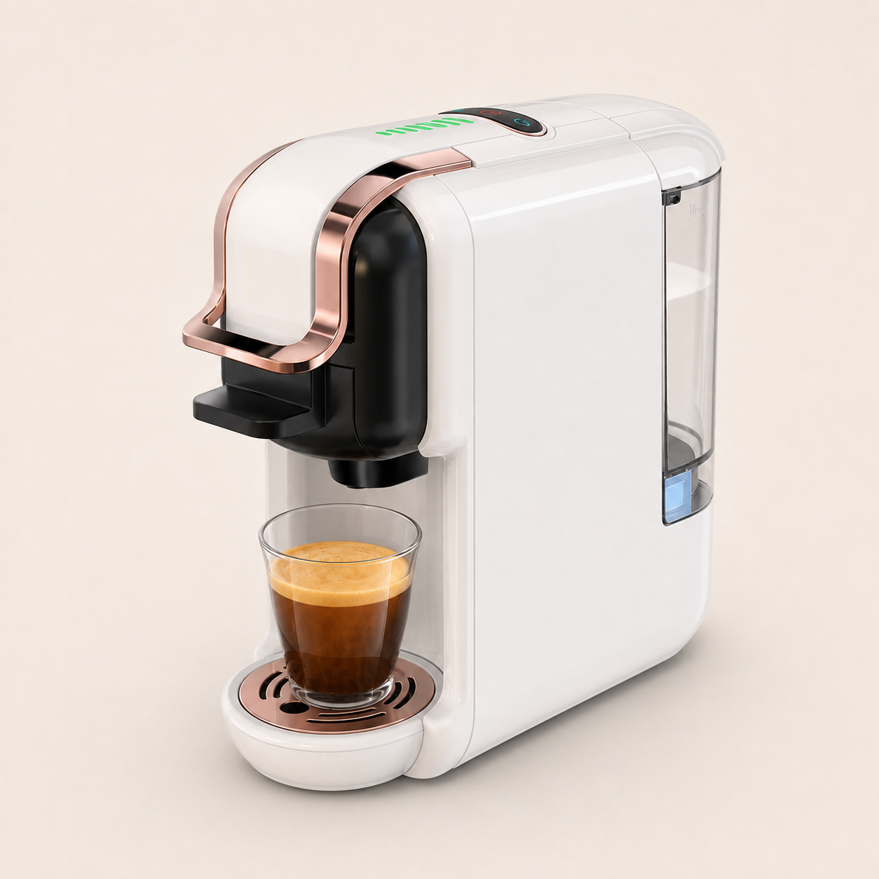 5-in-1 Capsule Coffee Machine | Compatible with Nespresso Original, K-Cup, Dolce Gusto and ESE Pods, Ground Coffee, 20-Bar Hot/Cold White